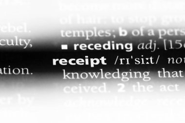 bir sözlük Word'de alındı. alındı kavramı.