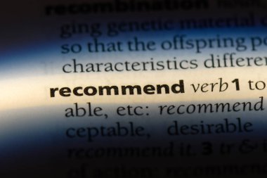 bir sözlüğü'ndeki sözcüğü öneririz. kavram tavsiye.