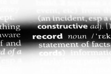 kayıt tek kelimeyle bir sözlük. kayıt kavramı.