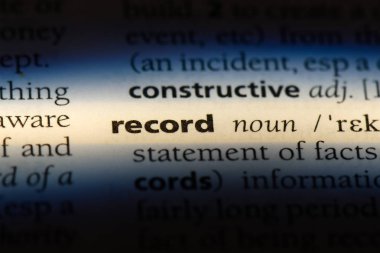 kayıt tek kelimeyle bir sözlük. kayıt kavramı.