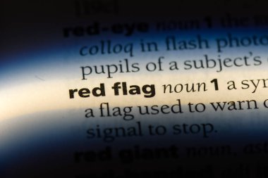 kırmızı bayrak Word'de bir sözlük. kırmızı bayrak kavramı.