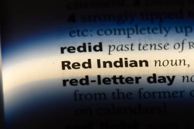 Kızılderili Word'de bir sözlük. Kızılderili kavramı.