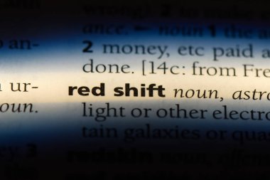 bir sözlüğü'ndeki Red shift sözcüğü. Red shift kavramı.