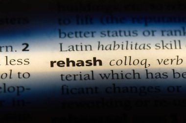 bir sözlüğü'ndeki sözcüğü rehash. kavram rehash.