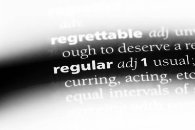 düzenli tek kelimeyle bir sözlük. normal kavramı.