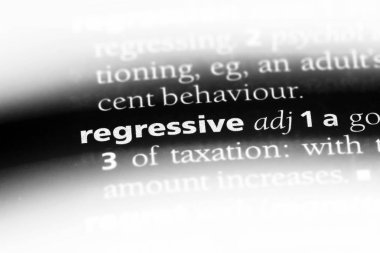 bir sözlüğü'ndeki gerileyen sözcüğü. gerici kavramı.