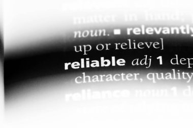 güvenilir tek kelimeyle bir sözlük. güvenilir kavramı.