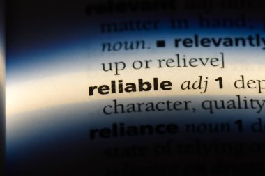 güvenilir tek kelimeyle bir sözlük. güvenilir kavramı.