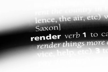 Sözlüğe kelime render. kavramı.