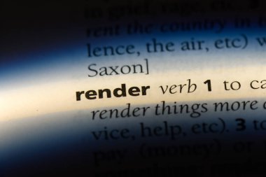 Sözlüğe kelime render. kavramı.