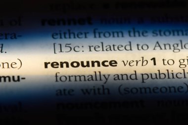 bir sözlüğü'ndeki sözcüğü feragat. kavram feragat.