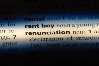 feragat Word'de bir sözlük. feragat kavramı.