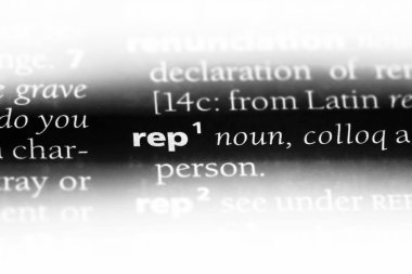 bir sözlüğü'ndeki temsilcisi sözcüğü. rep kavramı.