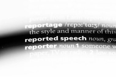 bir sözlüğü'ndeki bildirildi konuşma sözcüğü. bildirildi konuşma kavramı.