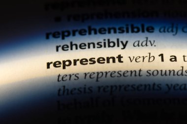 bir sözlüğü'ndeki sözcüğü temsil eder. kavramı temsil.