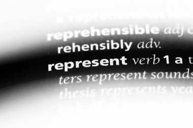 bir sözlüğü'ndeki sözcüğü temsil eder. kavramı temsil.