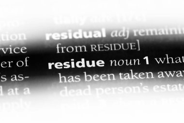 kalıntı Word'de bir sözlük. kalıntı kavramı.