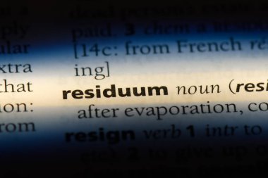 residuum sözcük sözlüğe. residuum kavramı.