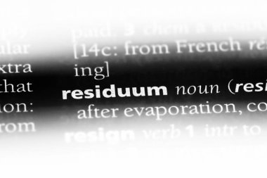 residuum sözcük sözlüğe. residuum kavramı.