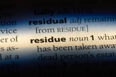 kalıntı Word'de bir sözlük. kalıntı kavramı.