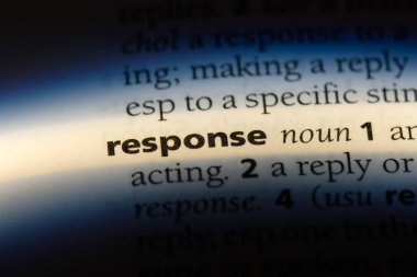 Yanıt Word'de bir sözlük. Yanıt kavramı.