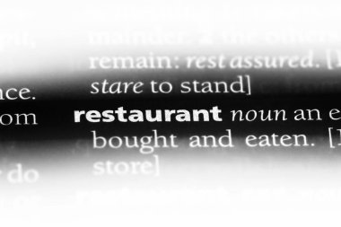 Restoran Word'de bir sözlük. Restaurant konseptini.