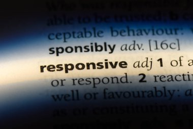 Yanıt veren tek kelimeyle bir sözlük. duyarlı kavramı.