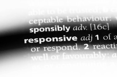 Yanıt veren tek kelimeyle bir sözlük. duyarlı kavramı.