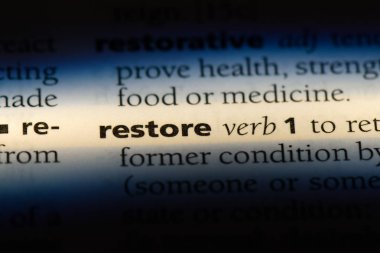 bir sözlüğü'ndeki sözcüğü geri. geri yükleme kavramı.