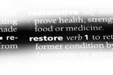 bir sözlüğü'ndeki sözcüğü geri. geri yükleme kavramı.