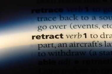 bir sözlüğü'ndeki sözcüğü geri çek. kavram geri çek.