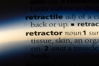 Retraktörü Word'de bir sözlük. Retraktörü kavramı.