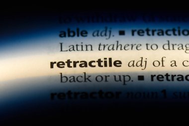 retractile tek kelimeyle bir sözlük. retractile kavramı.