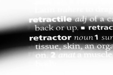 Retraktörü Word'de bir sözlük. Retraktörü kavramı.