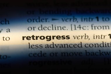 bir sözlüğü'ndeki sözcüğü retrogress. kavram retrogress.
