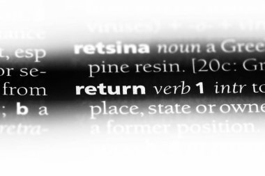 Word'e bir sözlükte dönün. kavram dönmek.