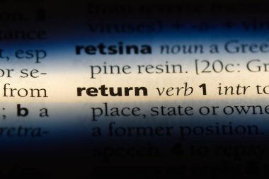 Word'e bir sözlükte dönün. kavram dönmek.