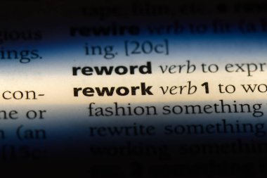 bir sözlüğü'ndeki sözcüğü rework. kavram rework.