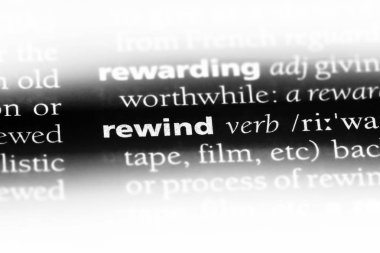 bir sözlüğü'ndeki sözcüğü geri sar. geri sarma kavramı.