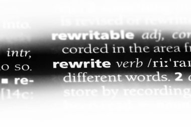 bir sözlüğü'ndeki sözcüğü yeniden yazın. kavramı yeniden yazmak.