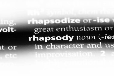 Rhapsody Word'de bir sözlük. Rhapsody kavramı.