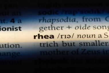 Rhea Word'de bir sözlük. Rhea kavramı.