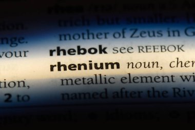 Renyum Word'de bir sözlük. Renyum kavramı.