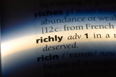 zengin tek kelimeyle bir sözlük. zengin kavramı.