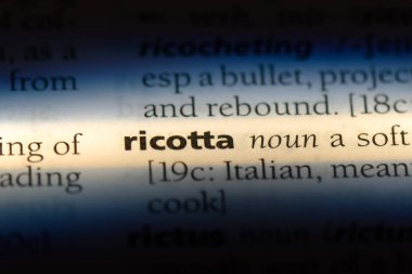 ricotta Word'de bir sözlük. ricotta kavramı.