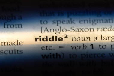 bir sözlüğü'ndeki sözcüğü çöz bakalım. bilmece kavramı.