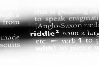 bir sözlüğü'ndeki sözcüğü çöz bakalım. bilmece kavramı.