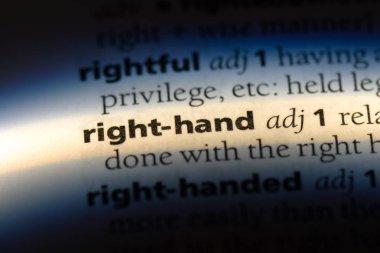 sağ el Word'de bir sözlük. sağ kavramı.