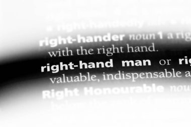 sağ el adam bir sözlük tek kelimeyle. sağ el adam kavramı.