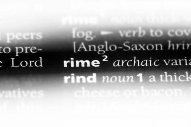 bir sözlüğü'ndeki sözcüğü kırağı. in rime'ı kavramı.